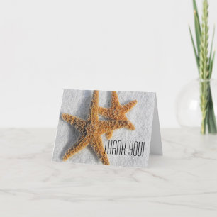 Tarjeta De Agradecimiento Tema del océano de la playa de arena Starfish