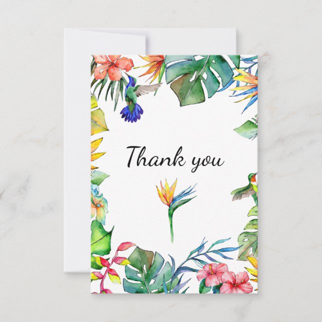 Tarjeta De Agradecimiento Tema del paraíso tropical (Anverso)