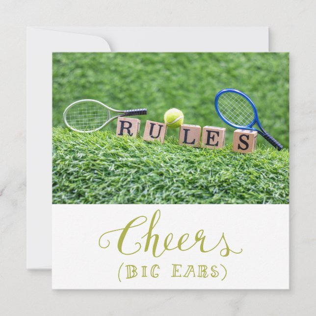 Tarjeta De Agradecimiento Tema del tenis (Anverso)