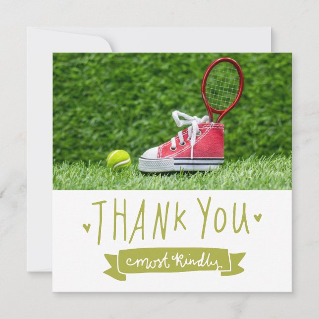 Tarjeta De Agradecimiento Tema del tenis (Anverso)