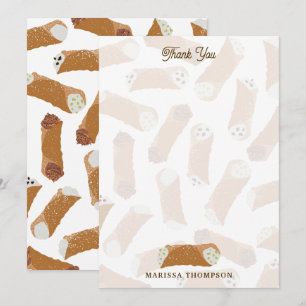 Tarjeta De Agradecimiento Tema divertido de cannoli sagrado italiano