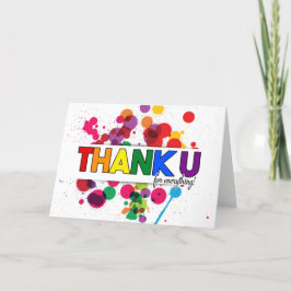 Tarjeta De Agradecimiento Tema en blanco de los colores del arcoiris LGBT