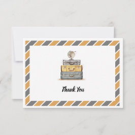 Tarjeta De Agradecimiento Tema Gracias Amarillo Gris Neutro de Género