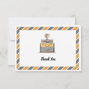 Tarjeta De Agradecimiento Tema Gracias Amarillo Gris Neutro de Género