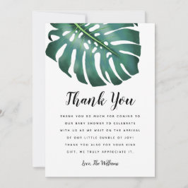 Tarjeta De Agradecimiento Tema tropical vegetación Baby Shower