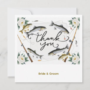 Tarjeta De Agradecimiento Temática de los Bodas de pescado para los amantes