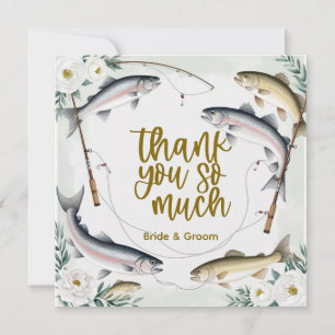 Tarjeta De Agradecimiento Temática de los Bodas de pescado para los amantes 