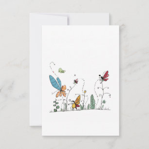 Tarjeta De Agradecimiento temática de mariposas y hadas
