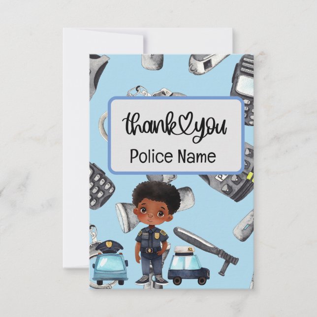 Tarjeta de agradecimiento temática por la policía  (Anverso)