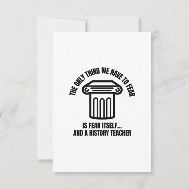 Tarjeta De Agradecimiento Temor de profesor de historia (Anverso)