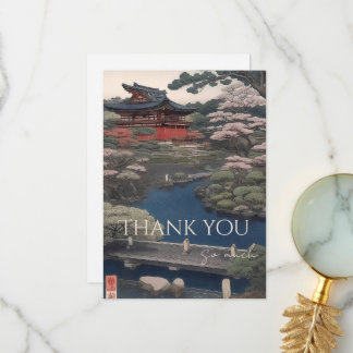 Tarjeta De Agradecimiento Temple on the river - Japan