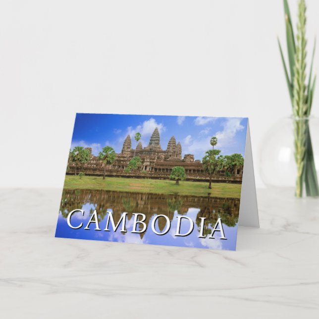 Tarjeta De Agradecimiento Templo Angkor Wat | Kampuchea, Camboya Gracias (Anverso)