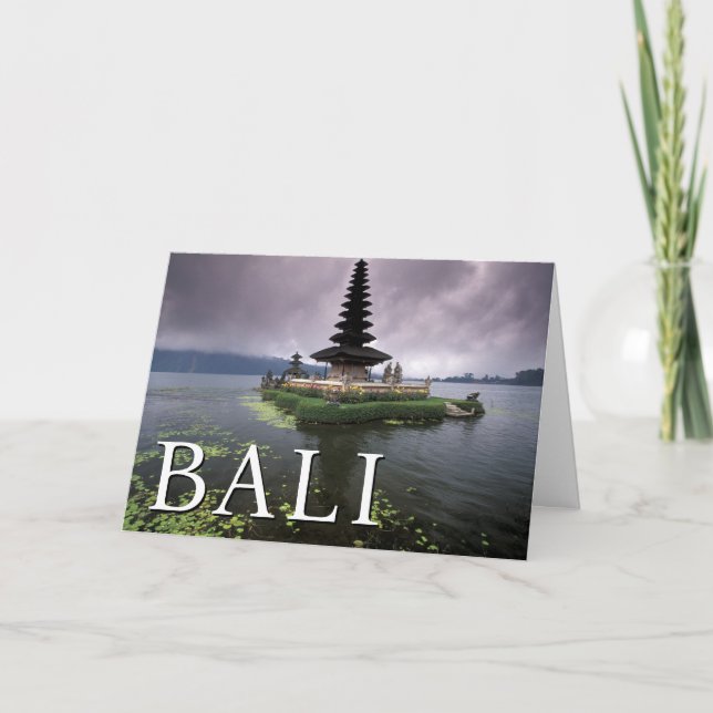Tarjeta De Agradecimiento Templo de Ulun Danu | Bali, Indonesia | Gracias (Anverso)