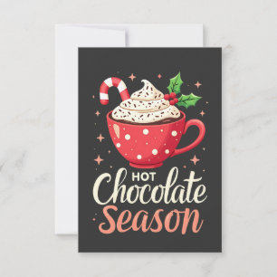 Tarjeta De Agradecimiento Temporada de Chocolate Caliente Amantes de la Navi