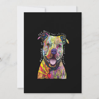 Tarjeta De Agradecimiento ten cuidado con los perros Pitbull que te robarán 