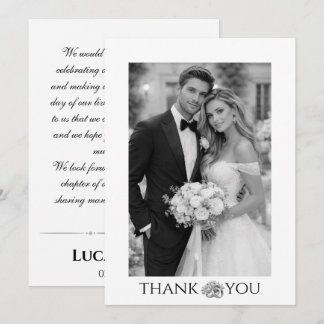Tarjeta De Agradecimiento Tendencias de fotos de boda personalizadas elegant