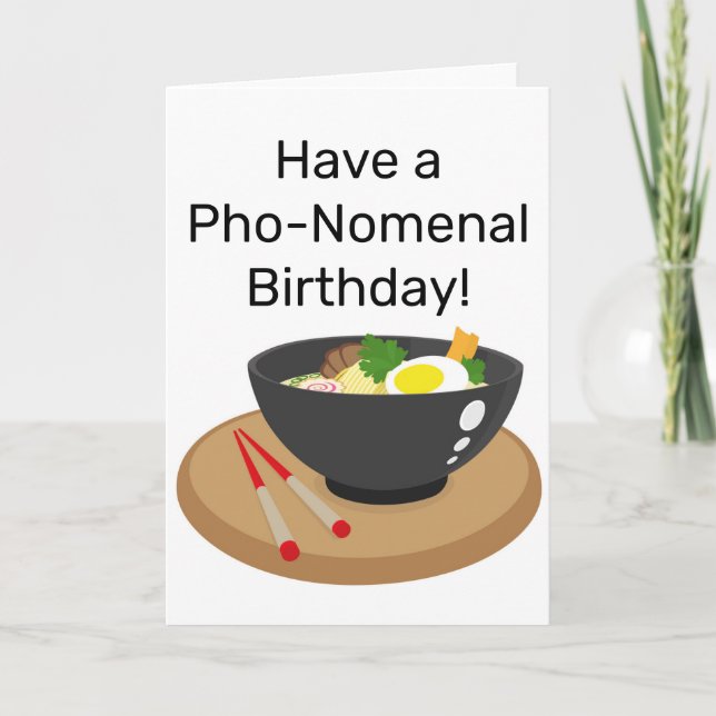 Tarjeta De Agradecimiento Tener un cumpleaños PHO-NOMENAL (Anverso)
