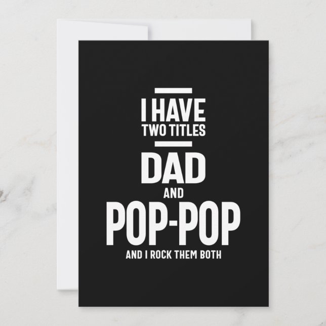 Tarjeta De Agradecimiento Tengo dos títulos papá y Pop-Pop (Anverso)