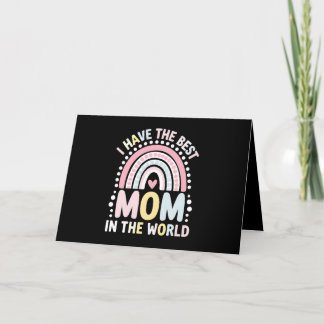 Tarjeta De Agradecimiento Tengo la mejor mamá del mundo Boho Arcoíris