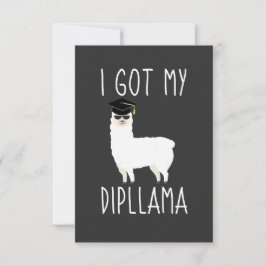 Tarjeta De Agradecimiento Tengo mi Dipllama Graduada Llama Pun