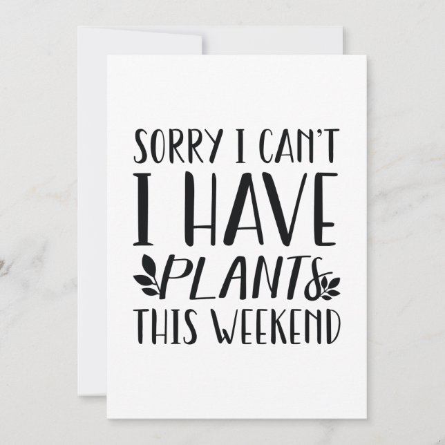 Tarjeta De Agradecimiento Tengo Plantas Este Fin De Semana (Anverso)