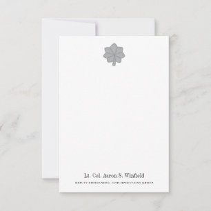 Tarjeta De Agradecimiento Teniente Militar Coronel Stationery Personal