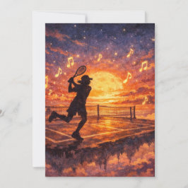 Tarjeta De Agradecimiento Tenis Celestial