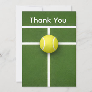 Tarjeta De Agradecimiento TENIS con pelota en la cancha