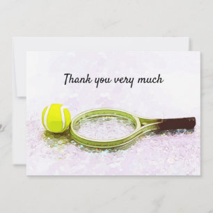 Tarjeta De Agradecimiento Tenis con raqueta gracias mucho jugador
