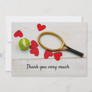 Tarjeta De Agradecimiento Tenis con raqueta gracias mucho jugador