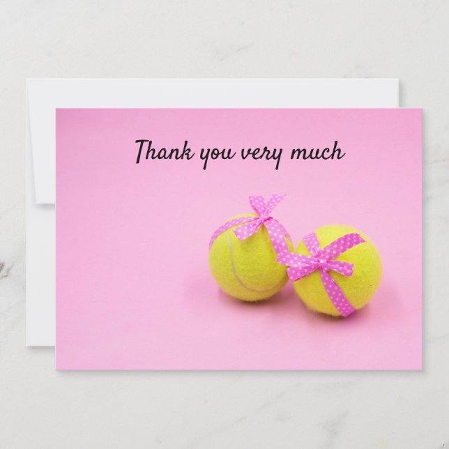 Tarjeta De Agradecimiento Tenis con raqueta gracias mucho jugador (Anverso)