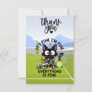 Tarjeta De Agradecimiento Tenis estoy bien todo está bien divertido 