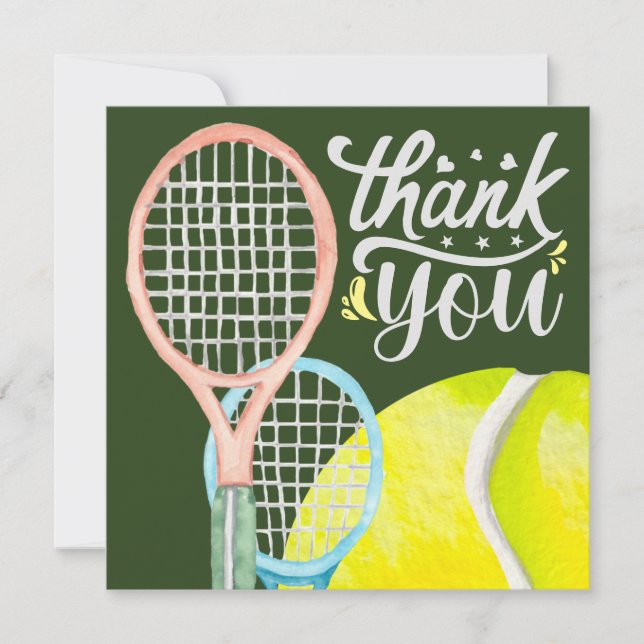 Tarjeta De Agradecimiento Tenis Gracias por el baile en verde (Anverso)