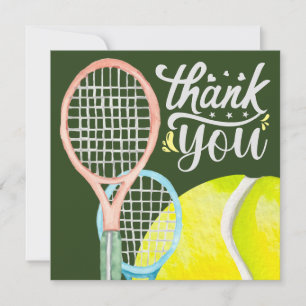 Tarjeta De Agradecimiento Tenis Gracias por el baile en verde
