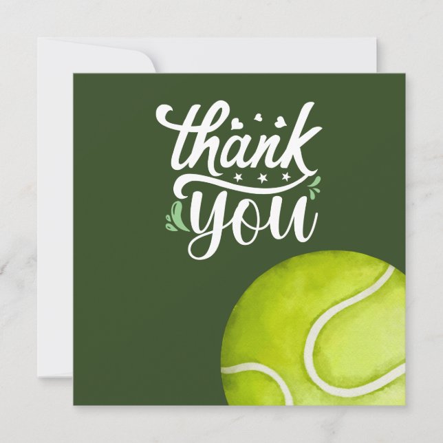 Tarjeta De Agradecimiento Tenis Gracias por el baile en verde (Anverso)