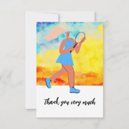 Tarjeta De Agradecimiento Tenista mujer jugadora