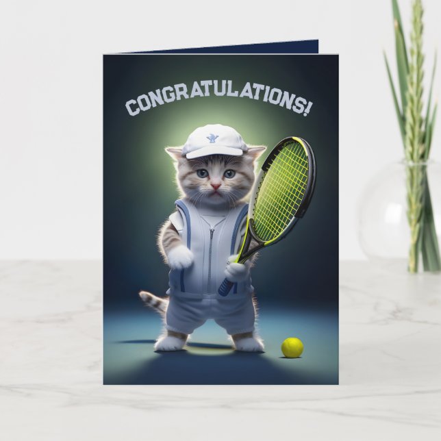 Tarjeta De Agradecimiento Tennis Ace Kitten (Anverso)