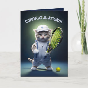 Tarjeta De Agradecimiento Tennis Ace Kitten