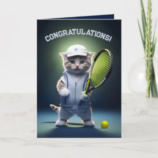 Tarjeta De Agradecimiento Tennis Ace Kitten