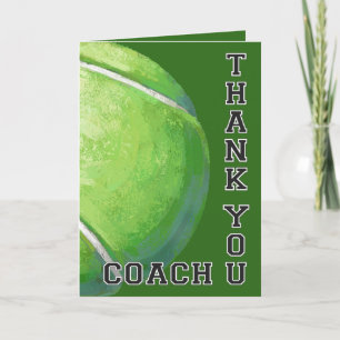 Tarjeta De Agradecimiento Tennis Ball Art Gracias entrenador