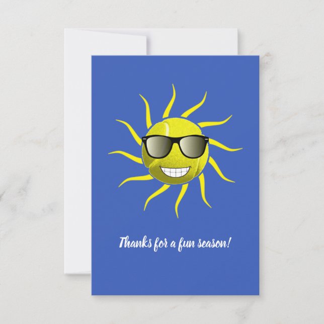 Tarjeta De Agradecimiento Tennis Ball Cool Sun Face T-Shirt (Anverso)