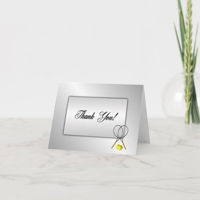 Tarjeta De Agradecimiento Tennis Blank Inside Gracias (Anverso)