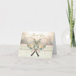 Tarjeta De Agradecimiento Tennis  thank you card with flowers for wedding