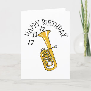 Tarjeta De Agradecimiento Tenor Horn Birthday Card Hornist Brass Musisisiri