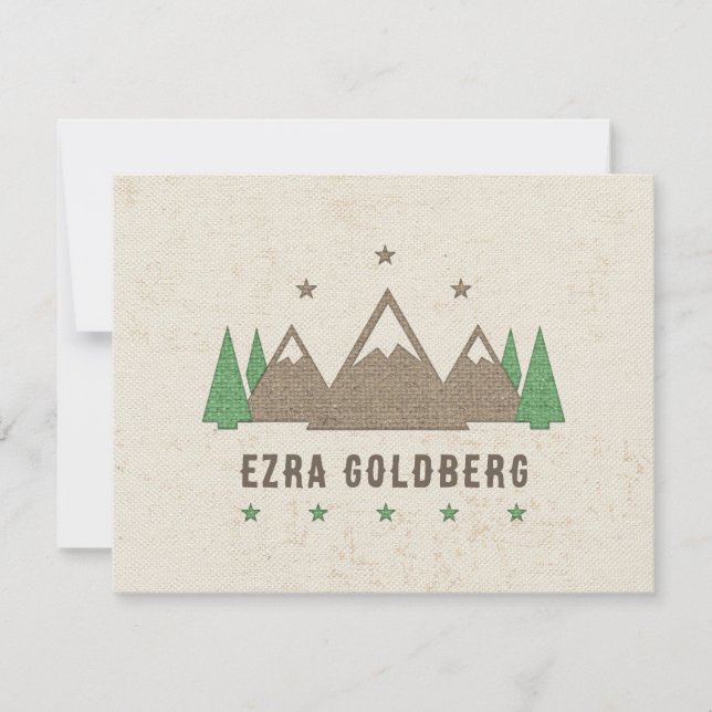 Tarjeta De Agradecimiento Tent Canvas Camping Bar Mitzvah (Anverso)