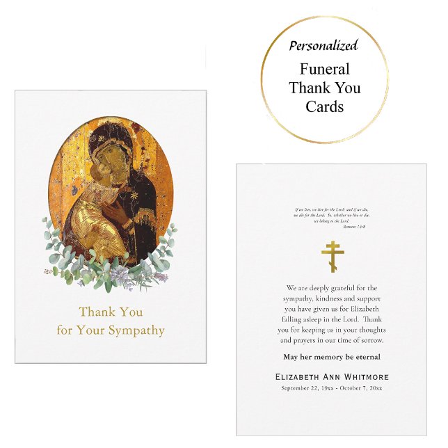 Tarjeta De Agradecimiento Teotokos del funeral ortodoxo de Vladimir (Subido por el creador)