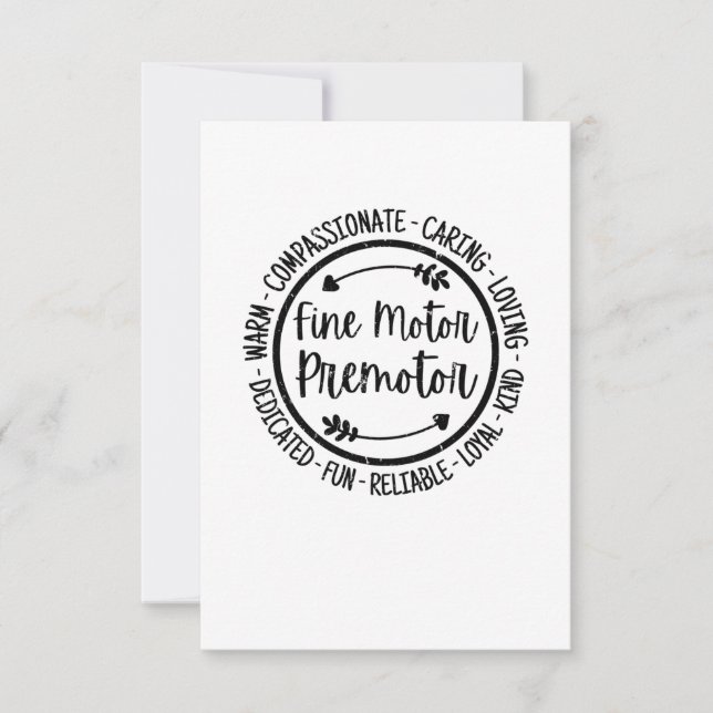 Tarjeta De Agradecimiento Terapia de Terapia Profesional Premotora Fina (Anverso)