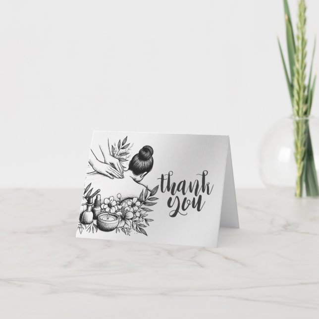 Tarjeta De Agradecimiento Terapia Masajista Manos Curadoras Energía Spa Well (Anverso)
