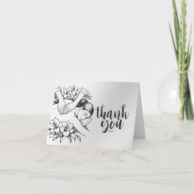 Tarjeta De Agradecimiento Terapia Masajista Manos Curadoras Energía Spa Well (Anverso)