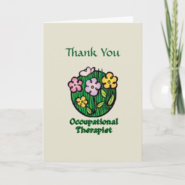 Tarjeta De Agradecimiento Terapia Ocupacional BL Gracias (Anverso)